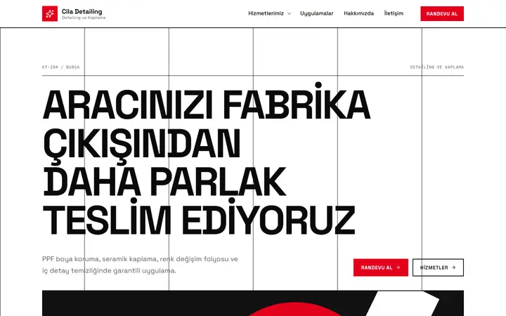 Cila – Detailing ve Kaplama web sitesi teması ekran görüntüsü