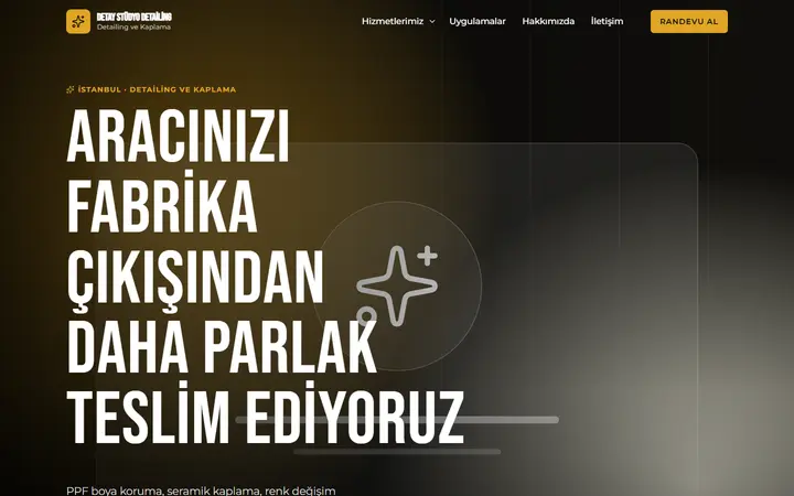 Detay Stüdyo – Detailing ve Kaplama web sitesi teması ekran görüntüsü