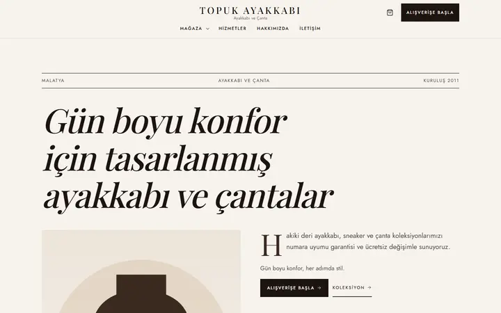 Topuk – Ayakkabı ve Çanta web sitesi teması