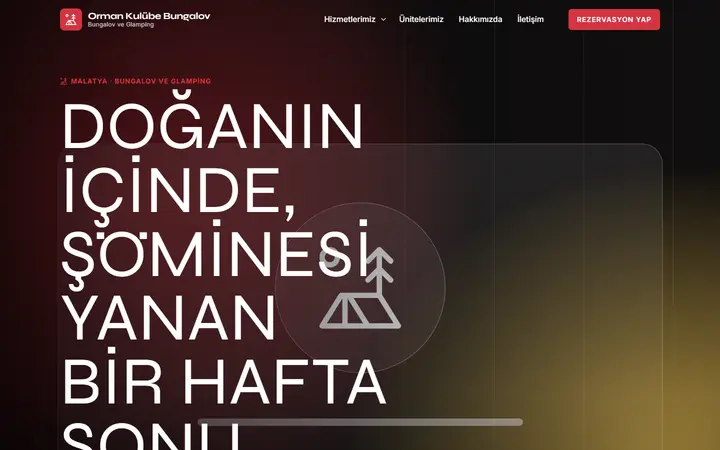 Orman Kulübe – Bungalov ve Glamping web sitesi teması ekran görüntüsü