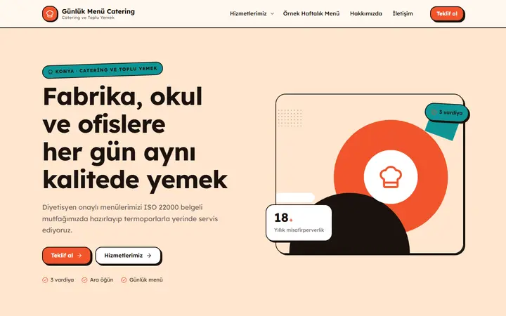 Günlük Menü – Catering ve Toplu Yemek web sitesi teması