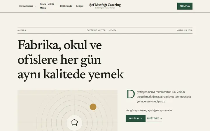 Şef Mutfağı – Catering ve Toplu Yemek web sitesi teması