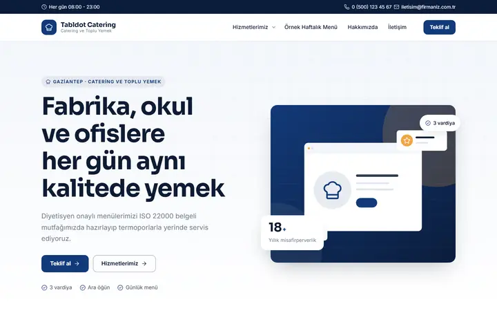 Tabldot – Catering ve Toplu Yemek web sitesi teması