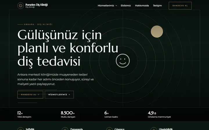 Porselen – Diş Kliniği web sitesi teması