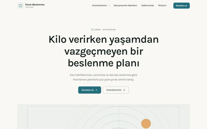 Form – Diyetisyen web sitesi teması