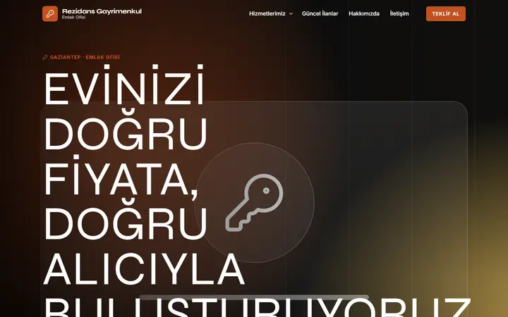 Rezidans – Emlak Ofisi web sitesi teması ekran görüntüsü
