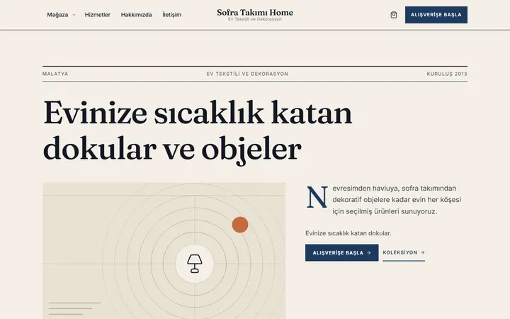 Sofra Takımı – Ev Tekstili ve Dekorasyon web sitesi teması ekran görüntüsü