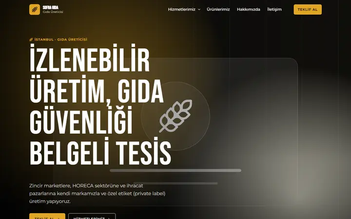 Sofra – Gıda Üreticisi web sitesi teması