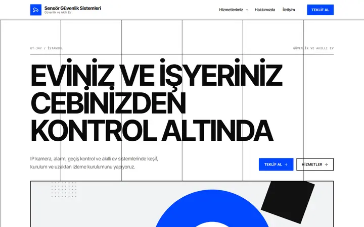 Sensör – Güvenlik ve Akıllı Ev web sitesi teması