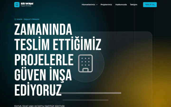 Silüet Yapı – İnşaat Firması web sitesi teması ekran görüntüsü