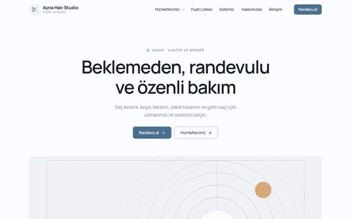 Ayna – Kuaför ve Berber web sitesi teması