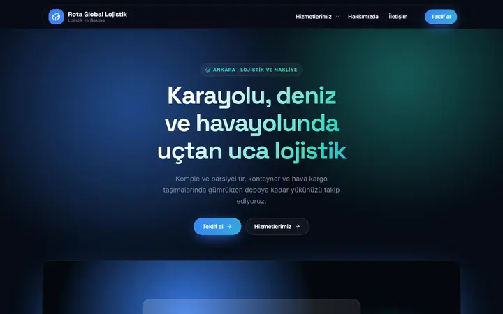 Rota Global – Lojistik ve Nakliye web sitesi teması