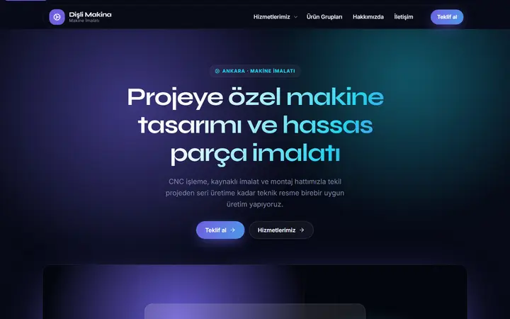 Dişli – Makine İmalatı web sitesi teması