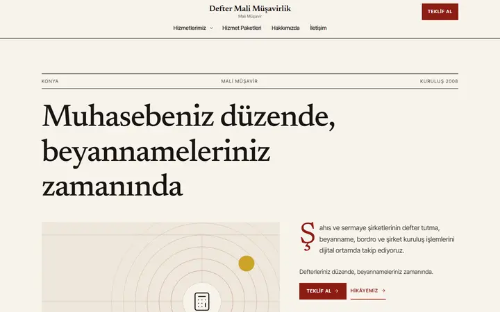 Defter – Mali Müşavir web sitesi teması