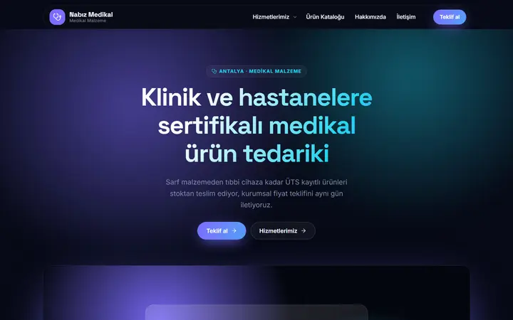 Nabız – Medikal Malzeme web sitesi teması