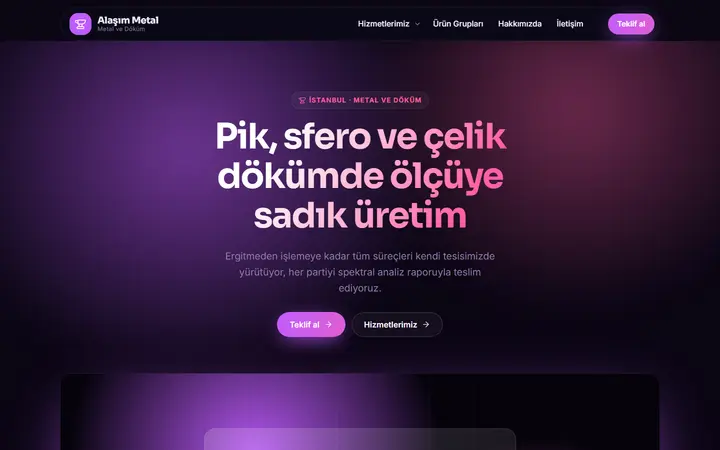 Alaşım – Metal ve Döküm web sitesi teması