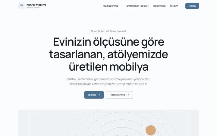 Konfor – Mobilya İmalatı web sitesi teması