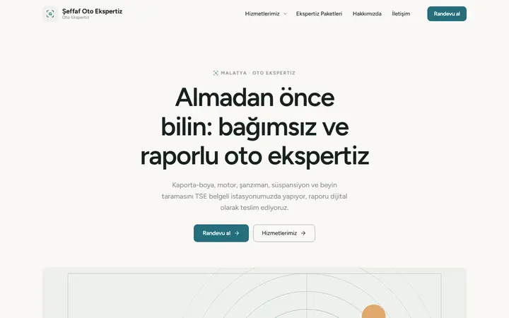 Şeffaf Oto – Oto Ekspertiz web sitesi teması
