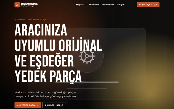 Motorsport – Oto Yedek Parça web sitesi teması ekran görüntüsü