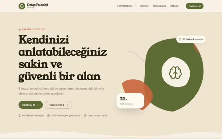 Denge – Psikolog web sitesi teması