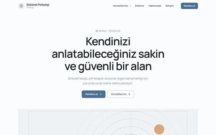 Sükûnet – Psikolog web sitesi teması