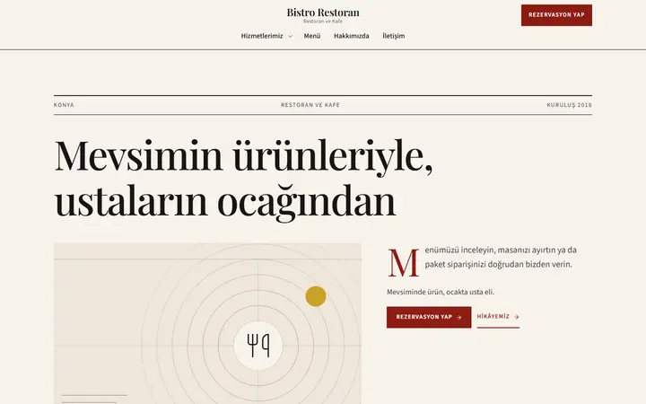 Bistro – Restoran ve Kafe web sitesi teması
