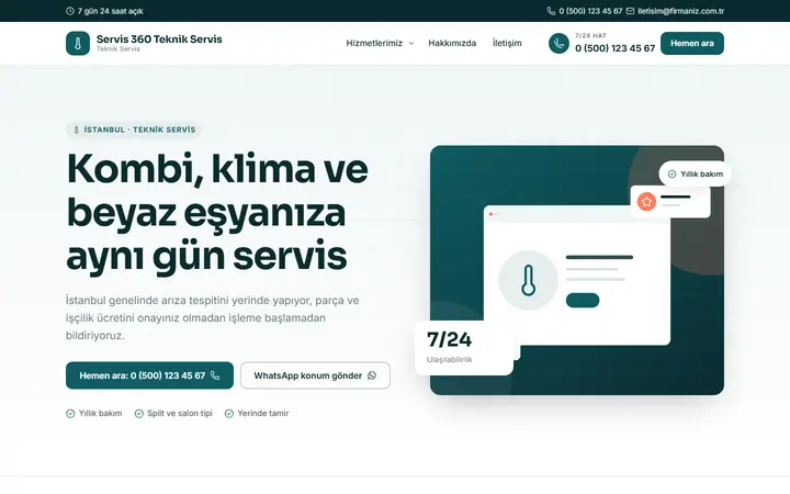 Servis 360 – Teknik Servis web sitesi teması