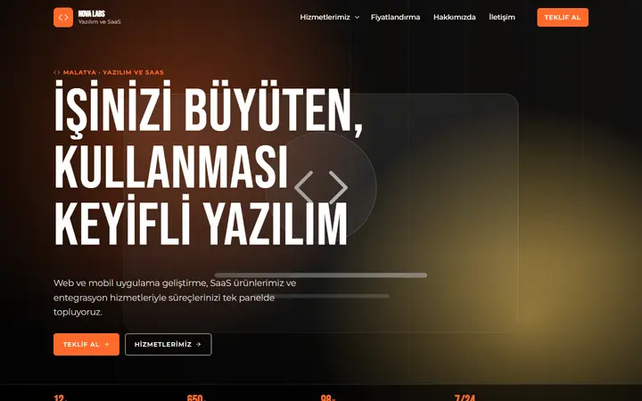 Nova – Yazılım ve SaaS web sitesi teması
