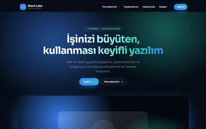 Yazılım ve SaaS web sitesi teması örneği