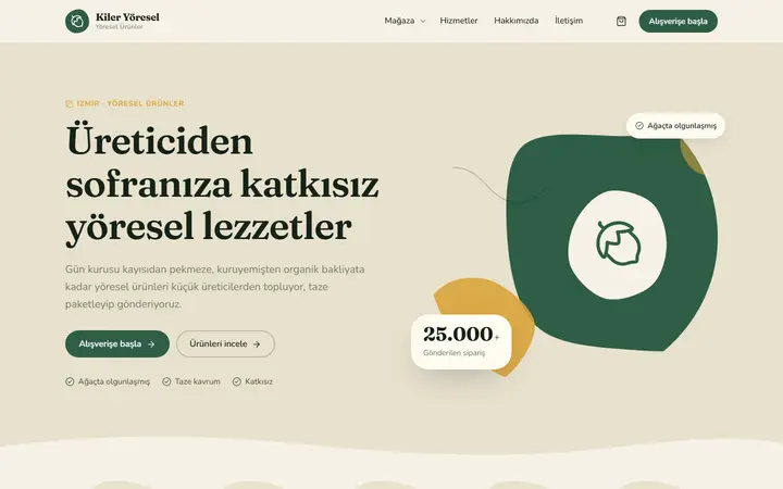 Kiler – Yöresel Ürünler web sitesi teması